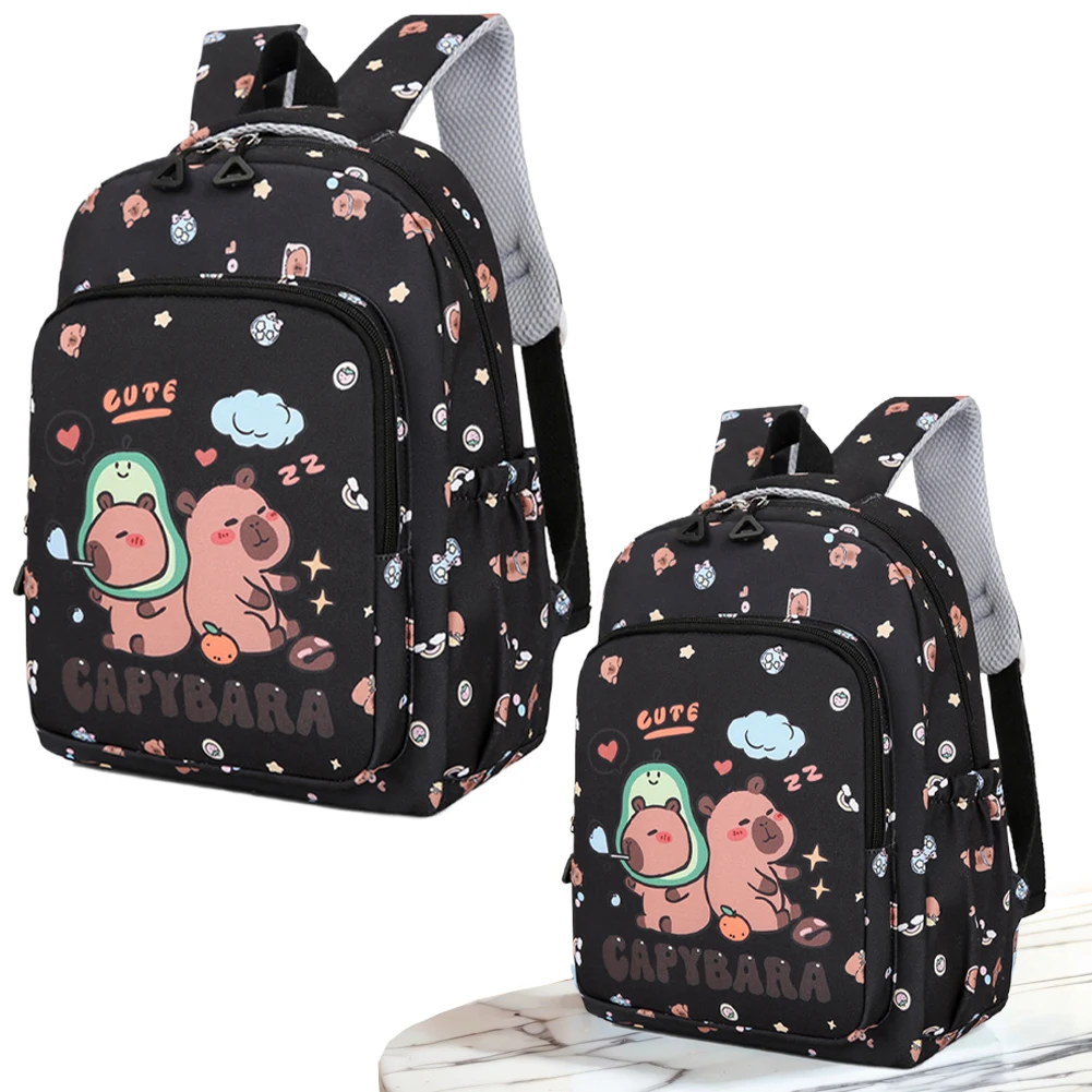 3-teiliges Capybara-Schultaschen-Set mit Lunchtasche und Federmäppchen, Cartoon-Tier, Laptop, Reiserucksack, niedliche Büchertasche für Grundschüler