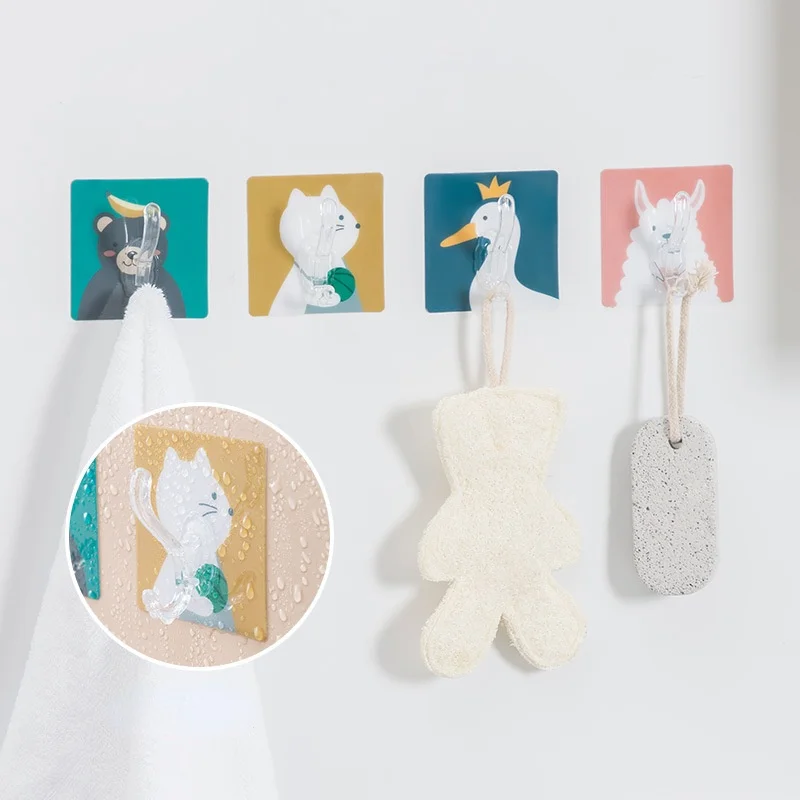 

Multi-Purpose Hooks for Bathroom Organization Cartoon Strong Adhesive Hangers