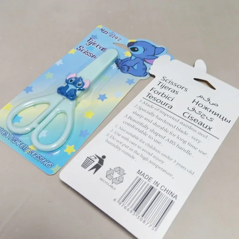 Disney Stitch Cartoon Scissors Anime Figures Lilo & Stitch Student DIY Handmade Paper Cutter Kids Stationery Portable Scissors