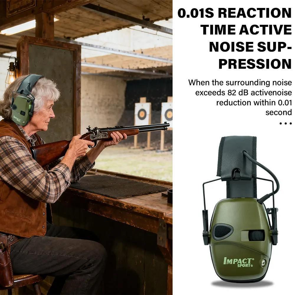 

Hot Selling Over-Ear Active Shooting Headset Electronic Hearing Protection Earmuff Noise Cancelling Active Hunting Headset New
