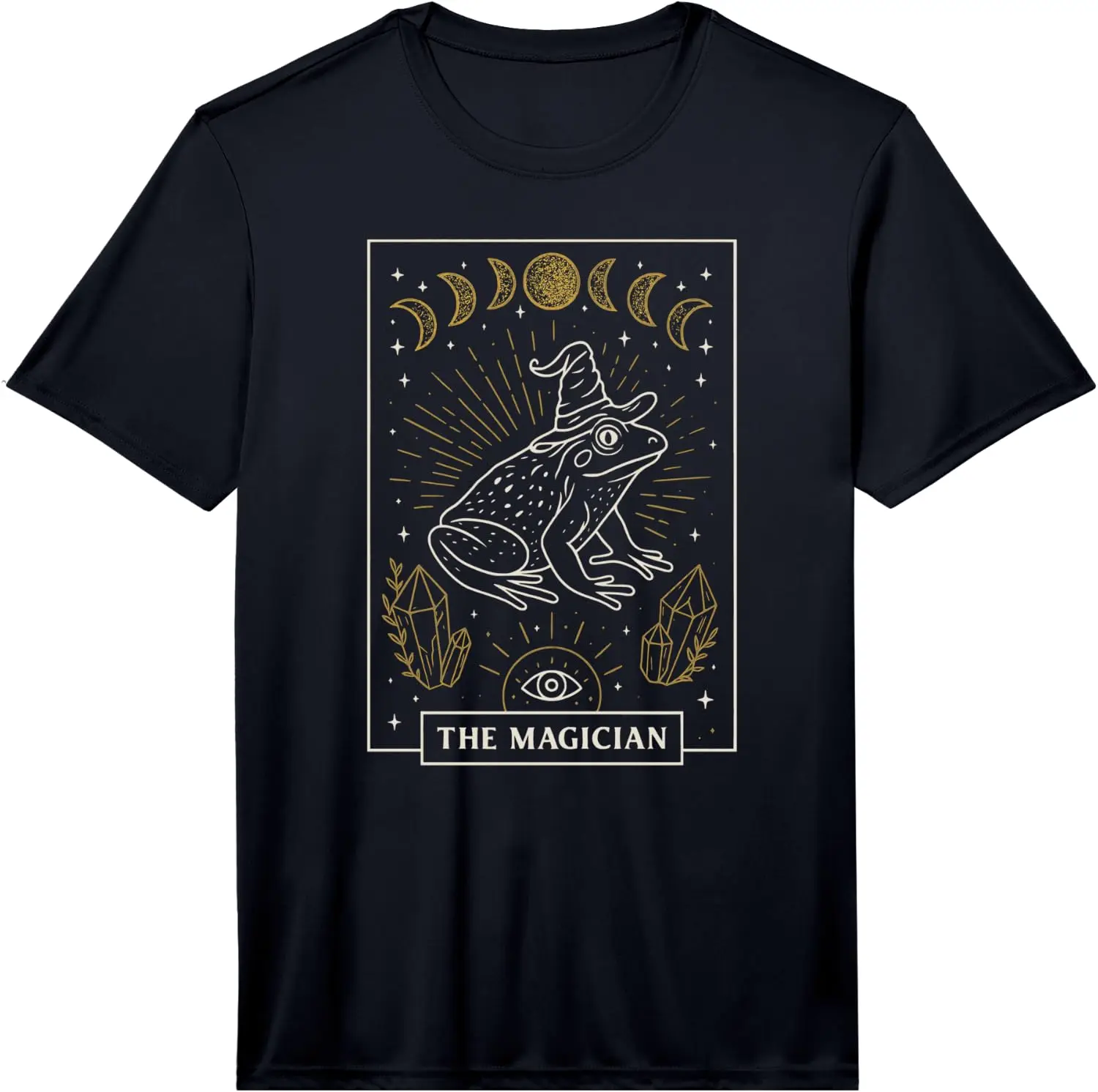 Mens The Magician Frog Wizard Tarot Aesthetic Astrology Boho Performance T-Shirt 100% Cotton Trendy Y2K Short-Sleeve Tee-Soft,