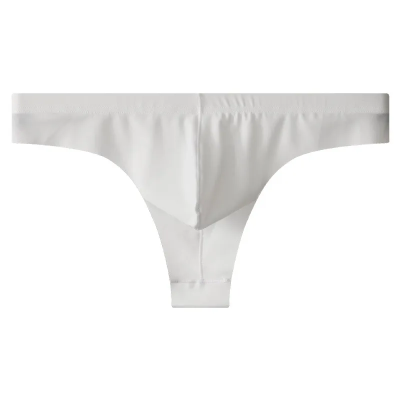 

Men's Sexy T Back Thong Summer Seamless Ice Silk Hin Quick Dry Cool Feel Sports Underpants Male Low-rise U Convex Pouch G-string