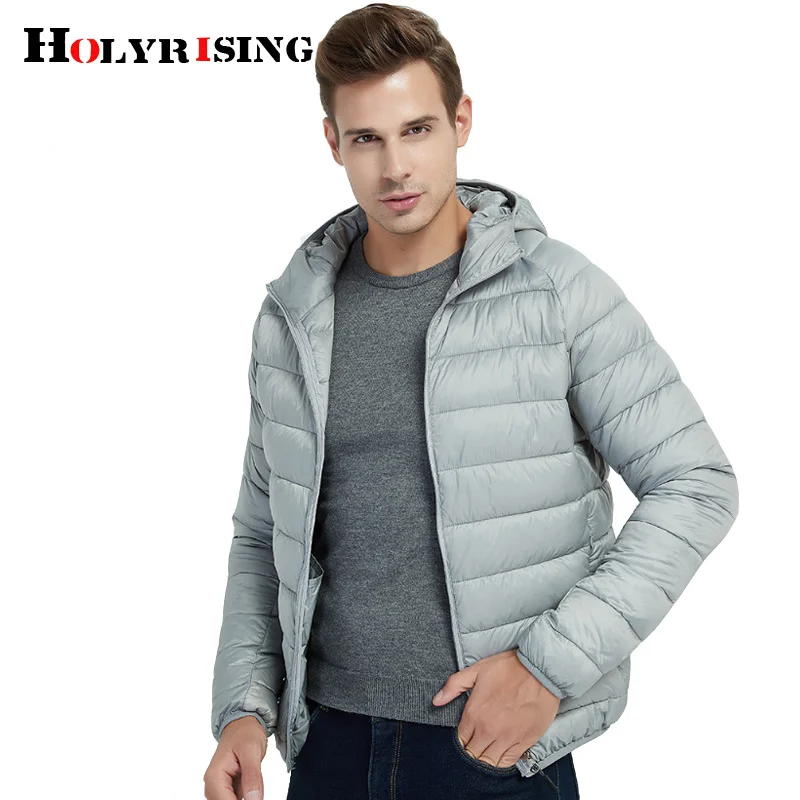 Holyrising Jacket Men 2024 Fashion Male Parka Mens Hooded s and Coats Man Light down Parkas 5 color 18833-5