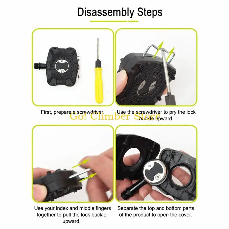 Q84C Clipless Bike Platform Adapters Flat Conversion with Grip Top Area for Regular Footwear, Pair for Daily Cycling and Daily