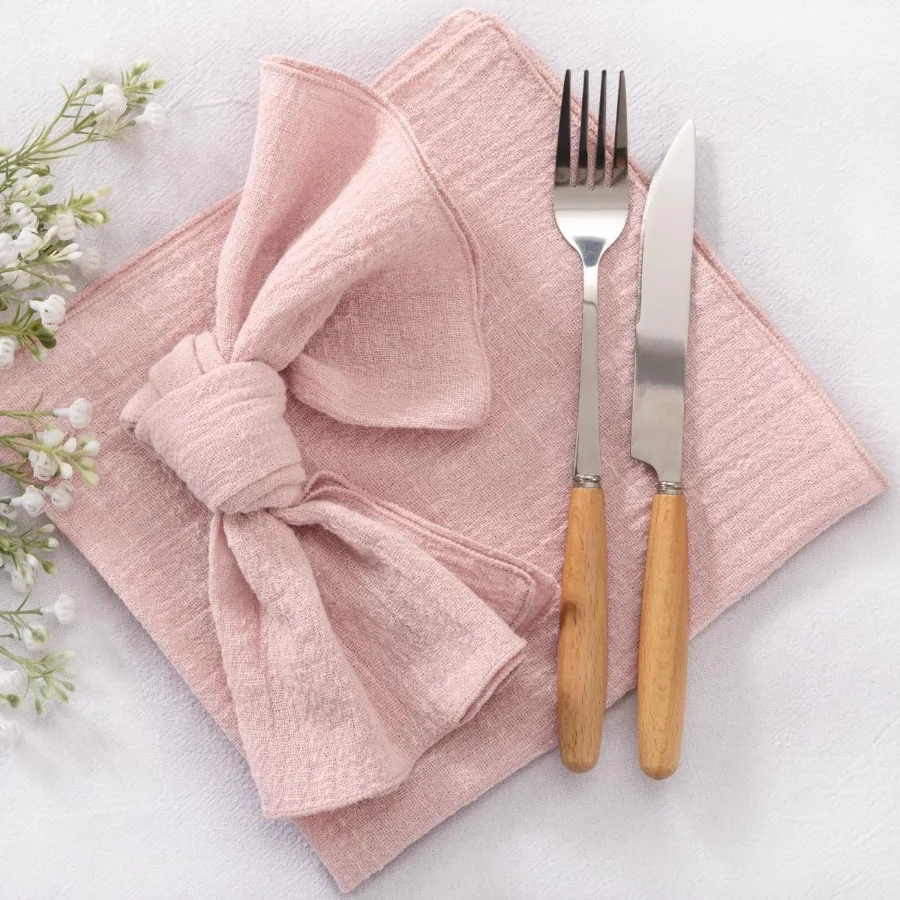 

Марлевые салфетки из марли, 10 упаковок, 16x16 дюймов, пыльная роза, оптом, винтажные салфетки из хлопчатобумажной ткани ручной работы, декоративные деревенские S