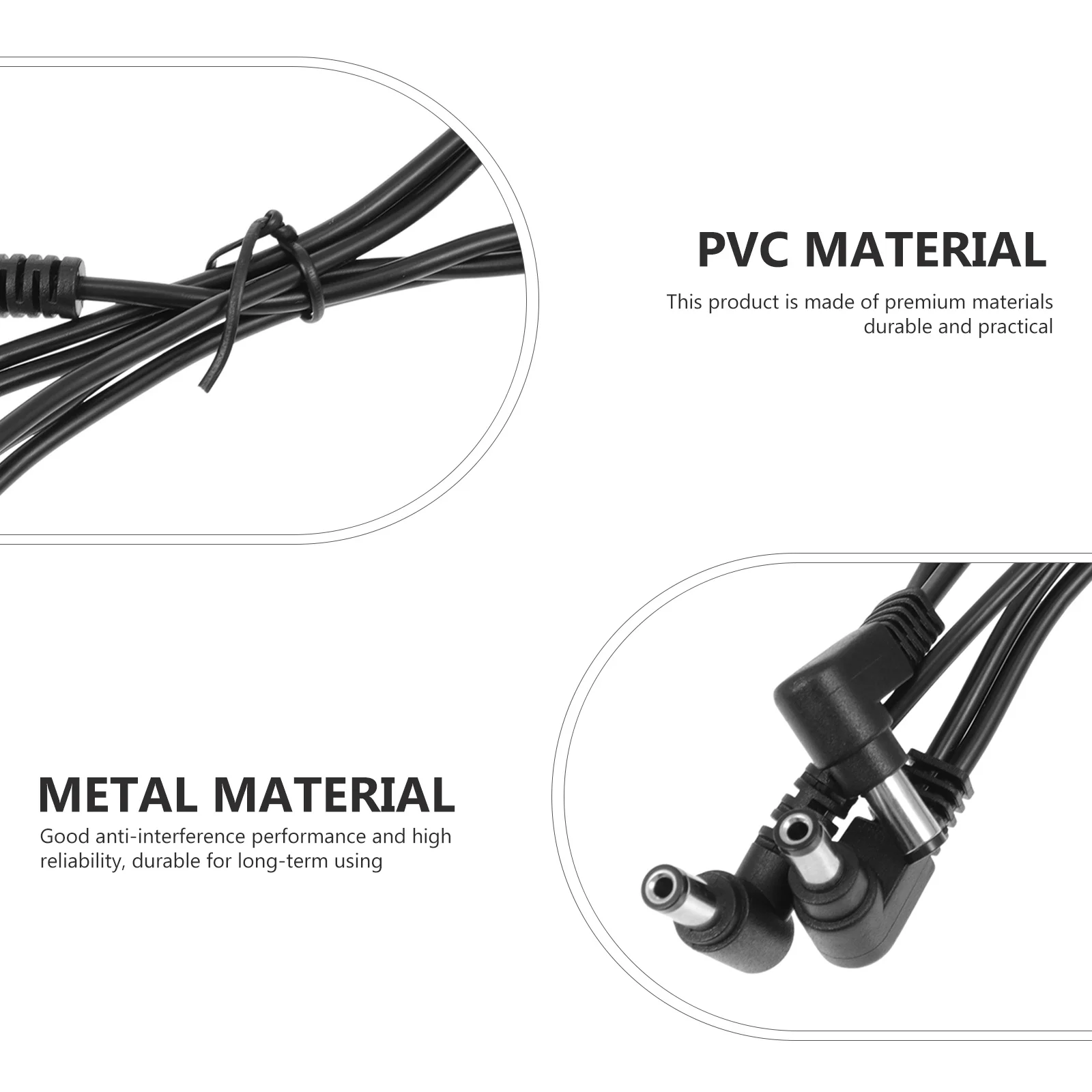 

1pc Guitar Effector Power Cable Premium Durable Noise Isolation Low Temperature Long Life Pedal Board Power Supply Instrument