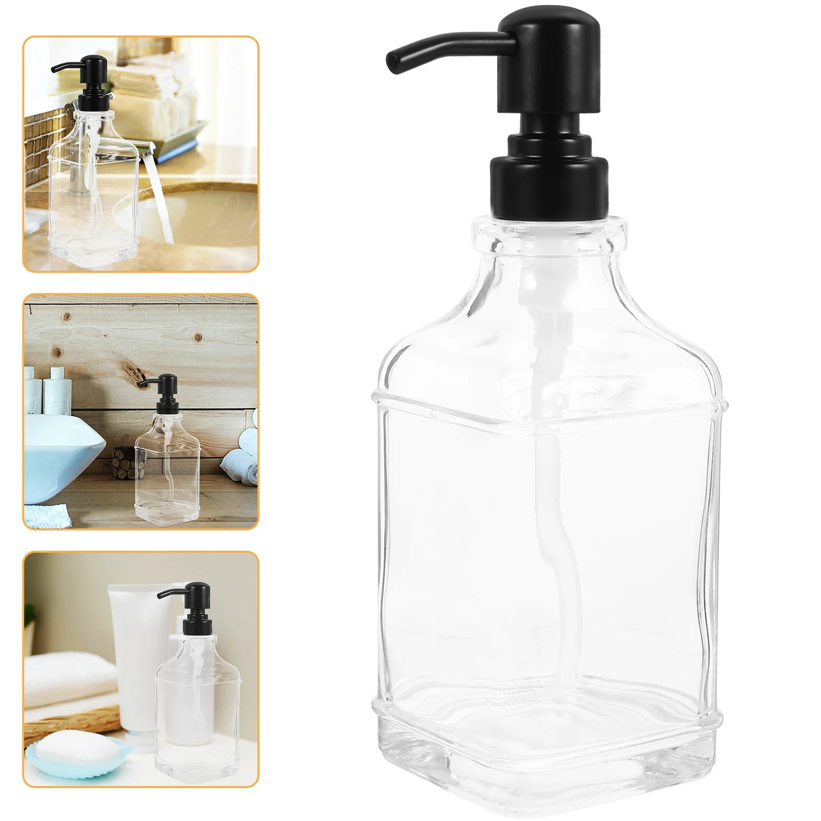 

Refillable Glass Soap Dispenser Hand Shampoo Bottle Leak Proof Lotion Pump Bathroom Liquid Container Soap Dispenser