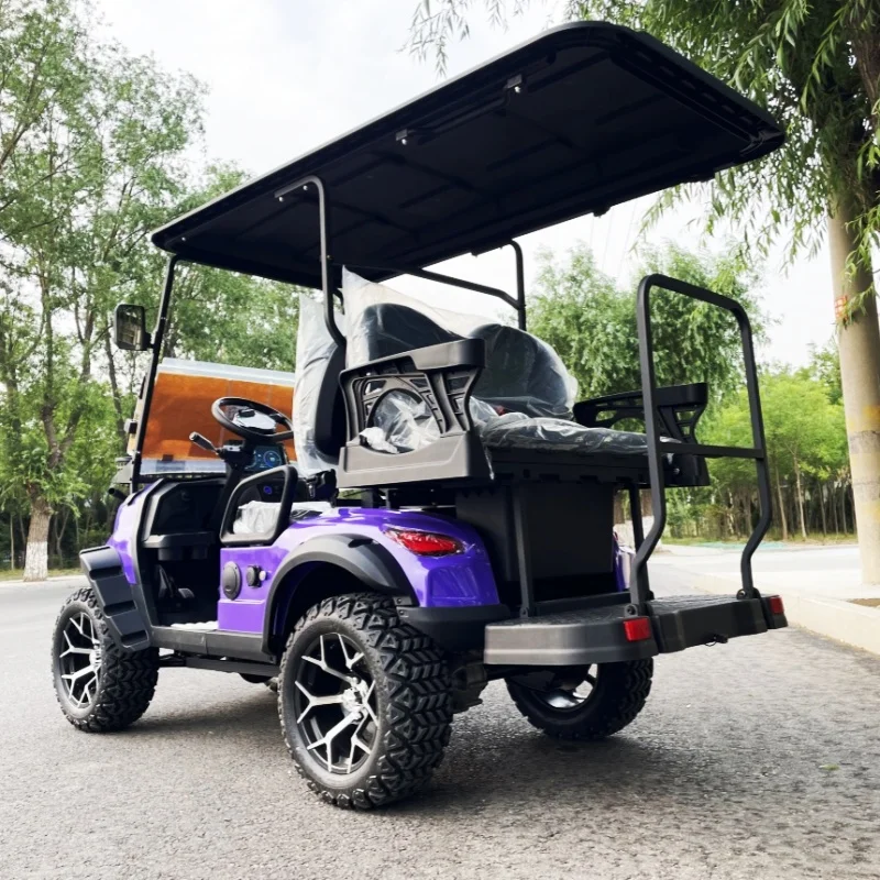 Custom Design 4 Seater Low Speed Vehicle Electric Golf Cart Street Legal For Sale Seat With Headrest Bumper Starry Sky Roof