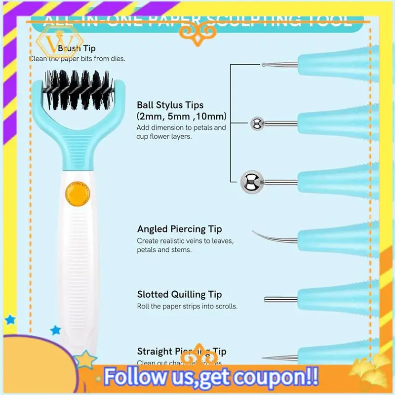Latest-Paper Sculpting Tool Kit & Die Brush For Card Making Paper Blossom Tools For Creating Dimensional Flowers