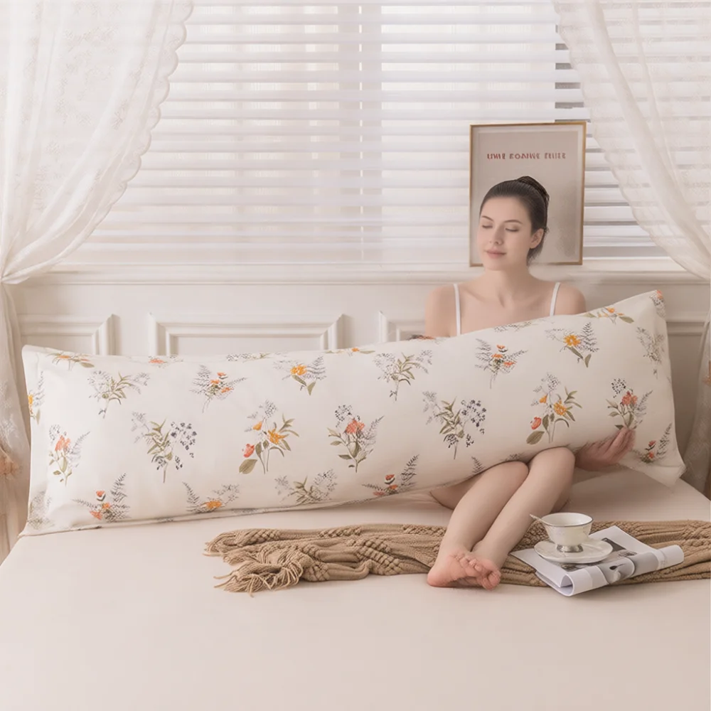Comfortable Long Pillowcase Washed Linen Feel Bedding Soft Envelope Pillow Slip For Couple Home Bedroom Decorative Pillow Protec