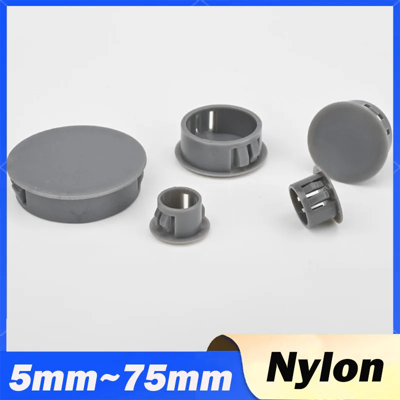Snap On Plastic Plug Hole Cover Caps Wall Cable Desk Plugs Furniture Holes Round Profile Pipe Cap Gromet Wire Screw Gray Covers