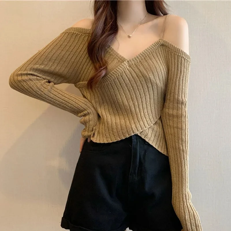 Long Sleeve T-shirt Women Summer Thin Section Hollow Ice Silk Knit Sunscreen Coverall Korean Loose Tops