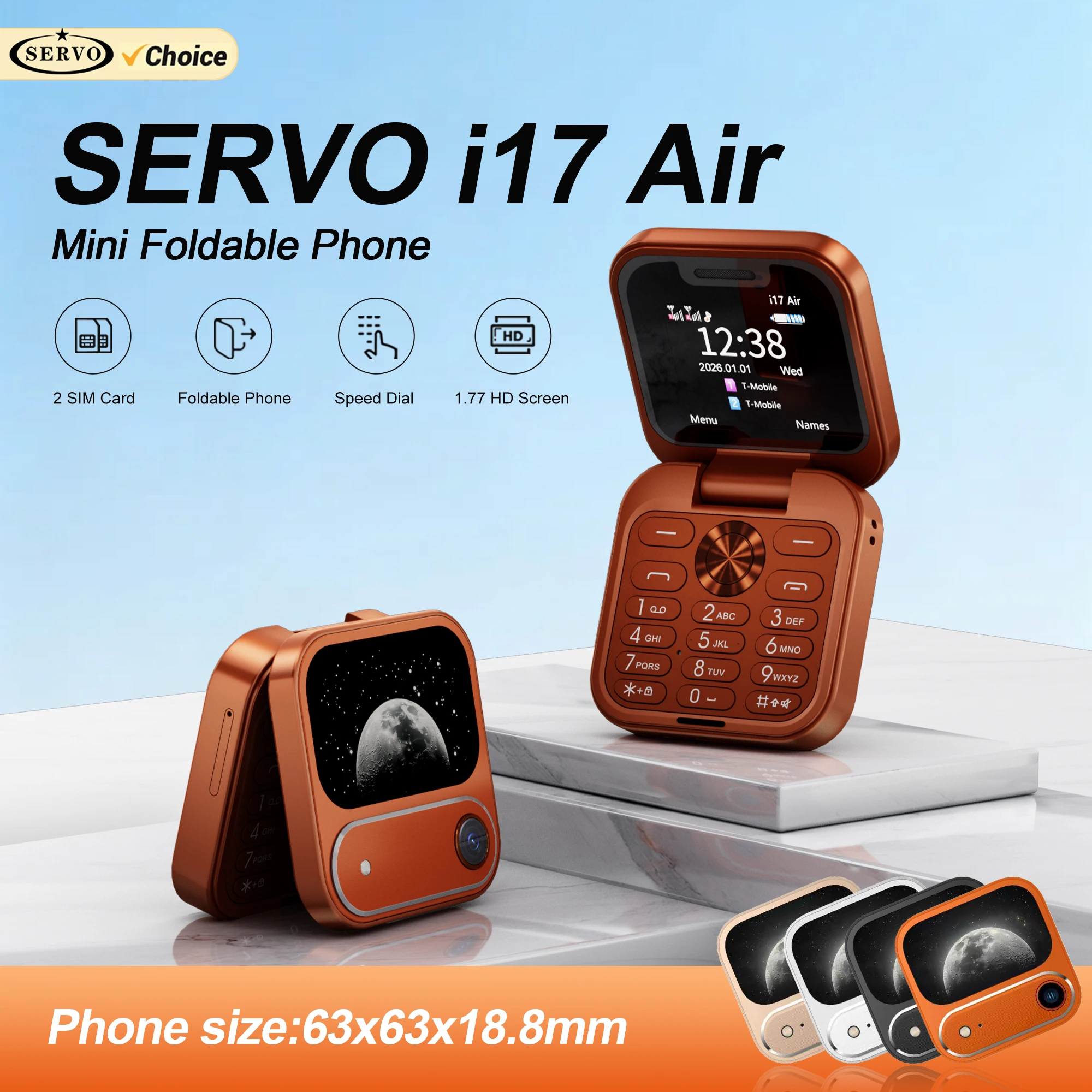 سيرفو i17 AIR صغير الوجه الهاتف المحمول بلوتوث الطلب ماجيك صوت القائمة السوداء FM مصباح يدوي المزدوج سيم الاستعداد الهواتف المحمولة الصغيرة أضعاف #1