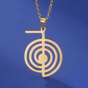 Reiki Cho Ku Rei Colar Cura Energia Yoga Power Pingente Geometria Sagrada Proteção Amuleto Jóias de Aço Inoxidável amuletos para boa sorte e proteção amuletos poderosos protecção espiritual 8 principais vendas amuletos e talismãs poderosos - №4