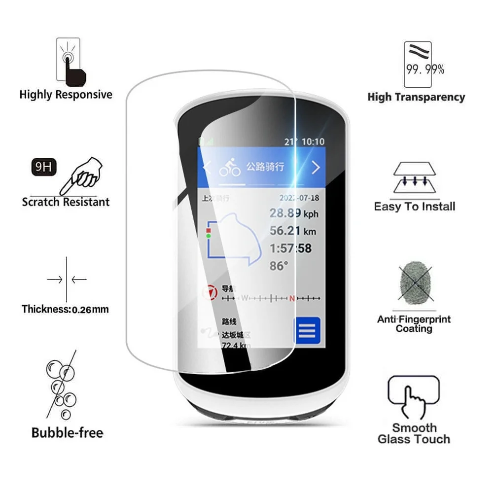 2PCS Tempered Glass For Garmin Edge 540 840 Screen Protector Protector glass For Edge 840 Protective Film