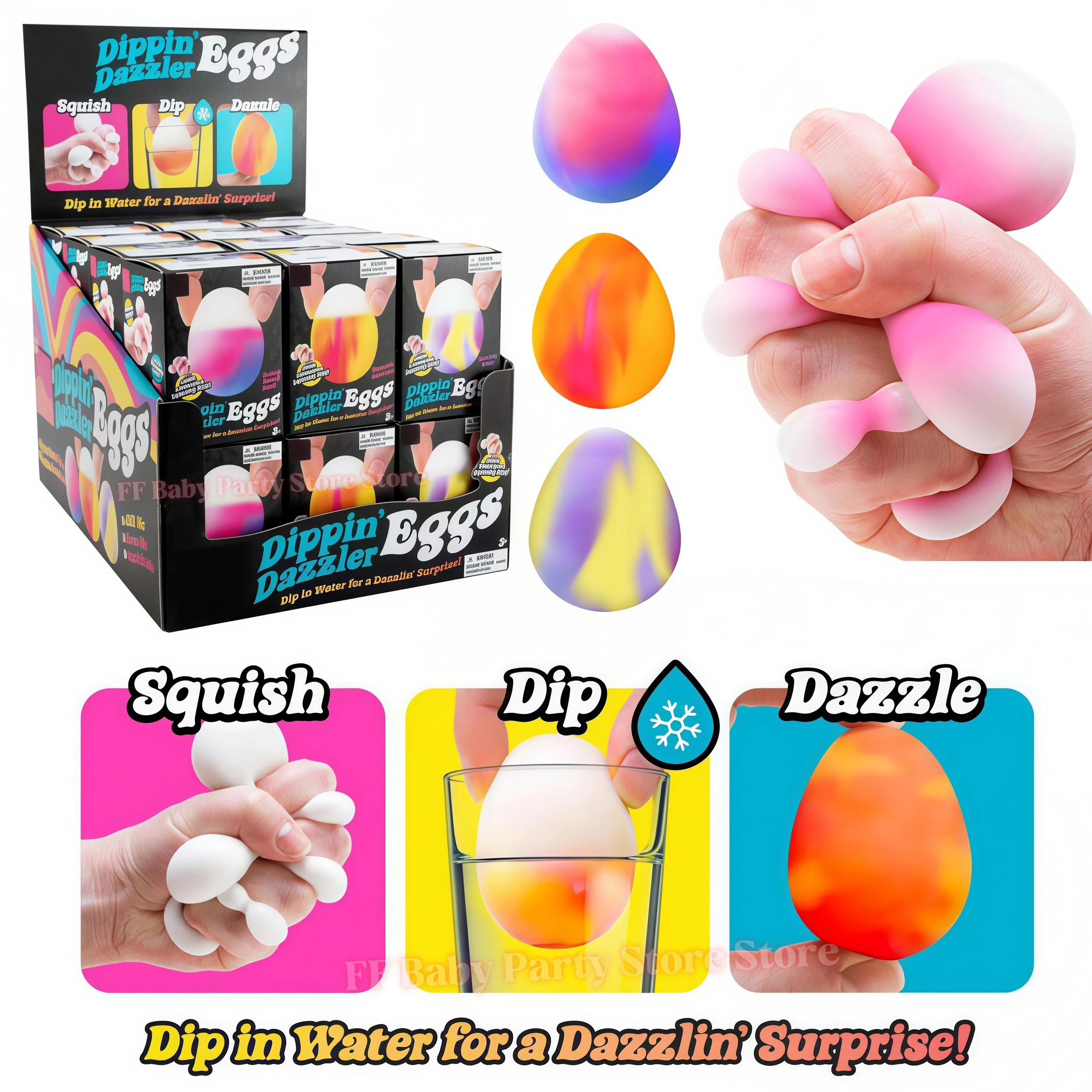Needoh Golden Egg Hunt Game Blind Box Easter Fidget With Squishy Surprise Stress Relief Squeeze for Kids Easter Decor Party Gift