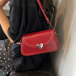 LEFTSIDE Small Silver Shoulder Bags For Women 2024 Y2K Korean Fashion Trend Underarm Bag Females Handbags And Purses Tote Bag