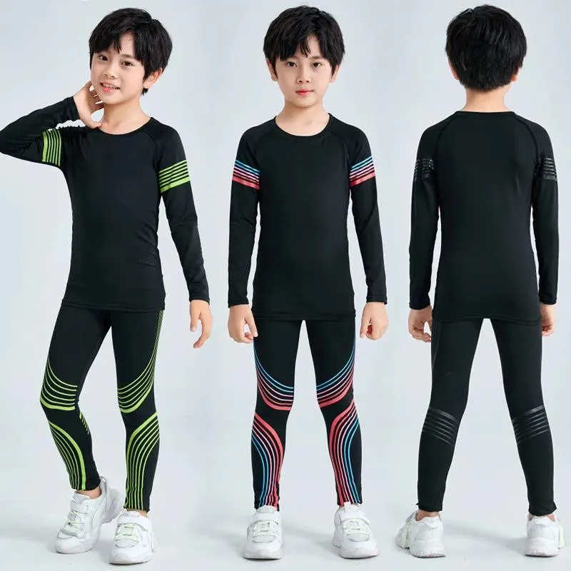 

Kids Running Set Children Boy Girl Men Women Fitness Basketball Football Sport Hiking Skiing Thermal Underwear Suit Tracksuit 04