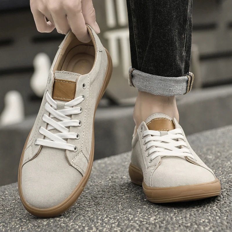 

Casual Versatile Board Shoes Fashionable Outdoor Anti Slip Sports Shoes Soft Soled Comfortable High-quality Leather Men's Shoes