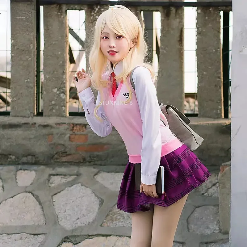 อะนิเมะ Danganronpa Kaede Akamatsu คอสเพลย์ฮาโลวีนเครื่องแต่งกายสําหรับสตรีบทบาทเล่นเสื้อผ้า JK Su MN12