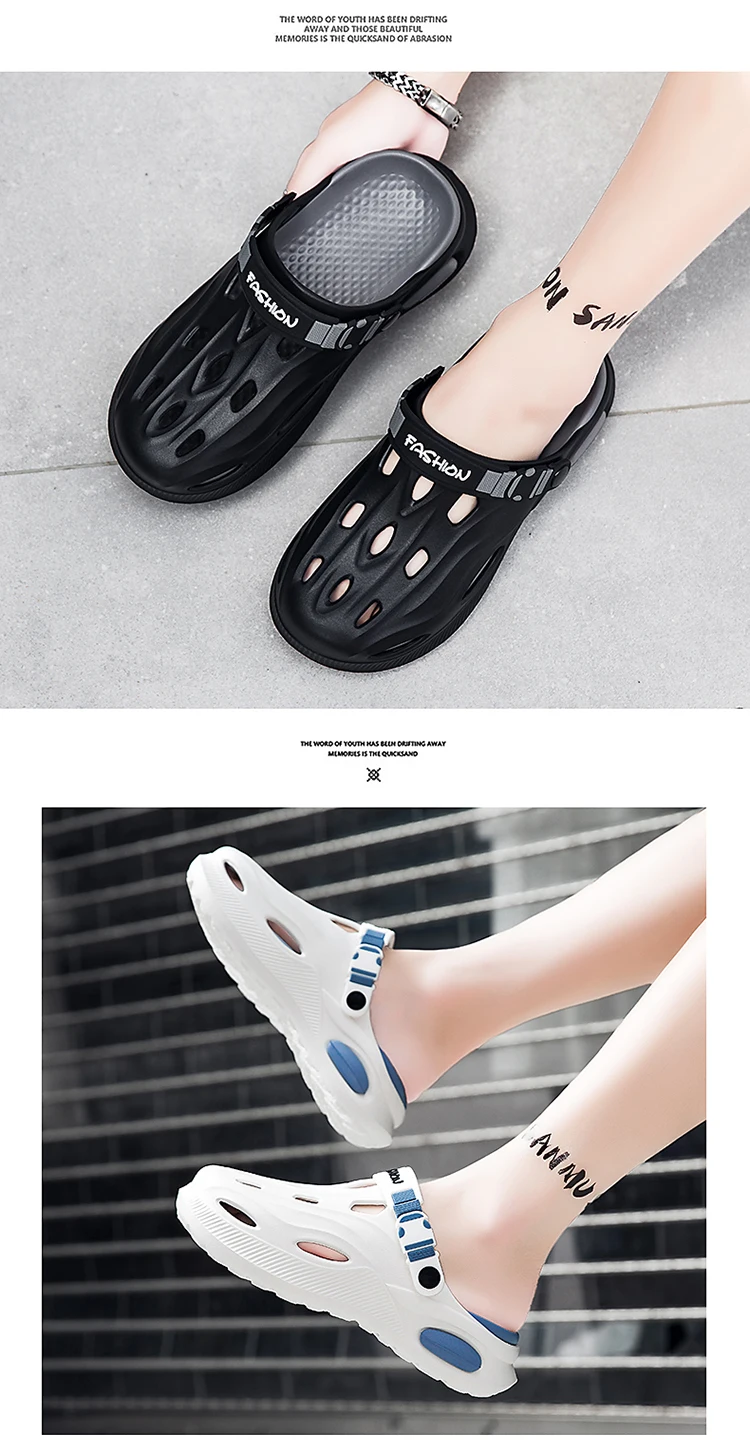 Herren Sommer Outdoor Rutschfeste Clogs mit Weichem Tragegefühl, Paar-Outdoor-Sport-Strandsandalen mit Geschlossener Zehenpartie – Detail 9
