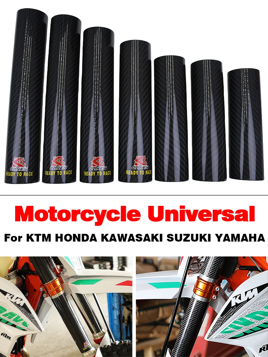 160mm-260mm Carbon Fiber Gabel Schutz Wrap Abdeckung Für KTM SHERCO Kawasaki Suzuki Honda Yamaha Husqvarna motocross Universal