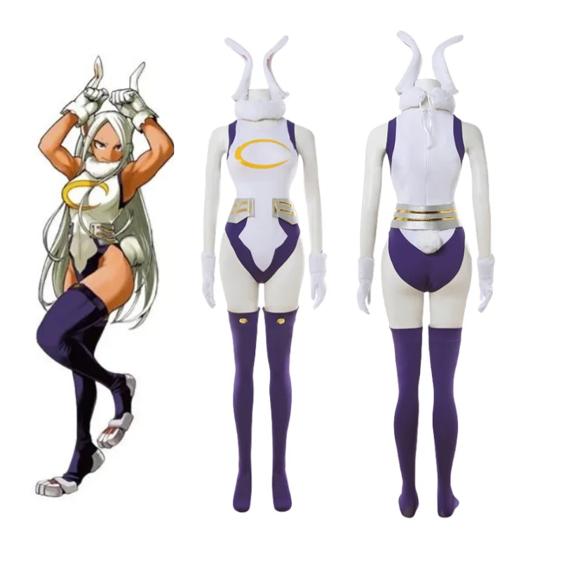 Anime My Hero Academia Mha Rabbit Hero Mirko Cosplay Sexy Costumes Bunny Miruko Jumpsuit Women Halloween Party Cosplay Uniform