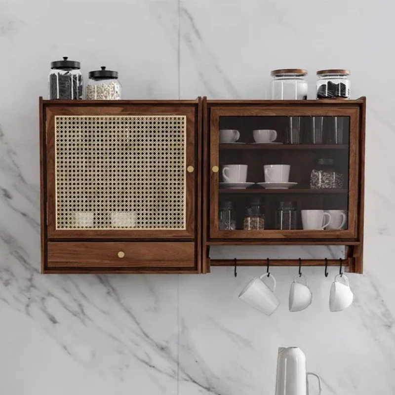 

Nordic Wall Cupboard Kitchen Closet Hanging Rattan Wall Cupboard American Closet Wall Cabinet Wine Cabinet Wall-Mounted