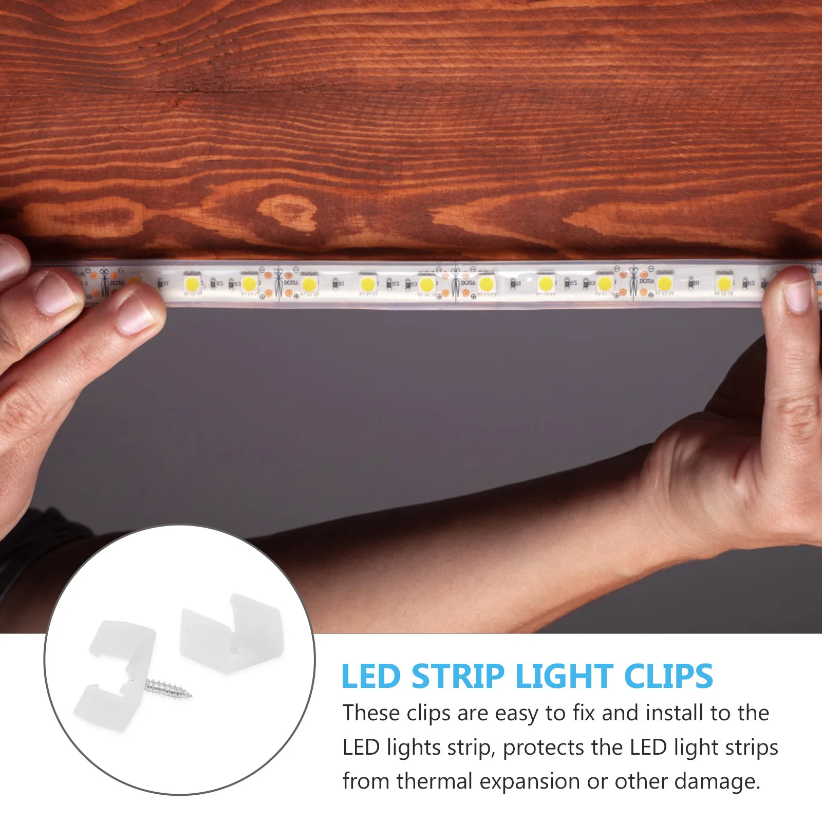 

100 pcs Led Pp Clips For Fixing Strip Lights Outdoor Kitchen Cabinet Lighting Fasteners Led Strips Plastic Clip Tool Parts