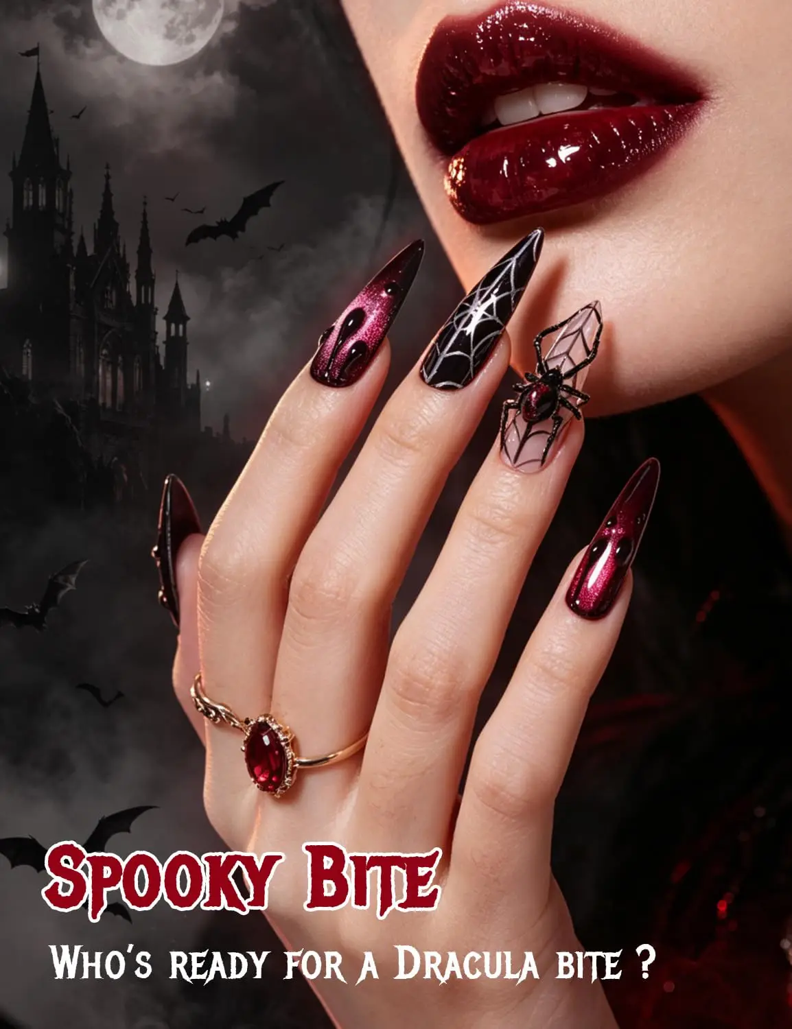 Beetles 3D Gel Nail Art White - Nail Art Vampire review and price