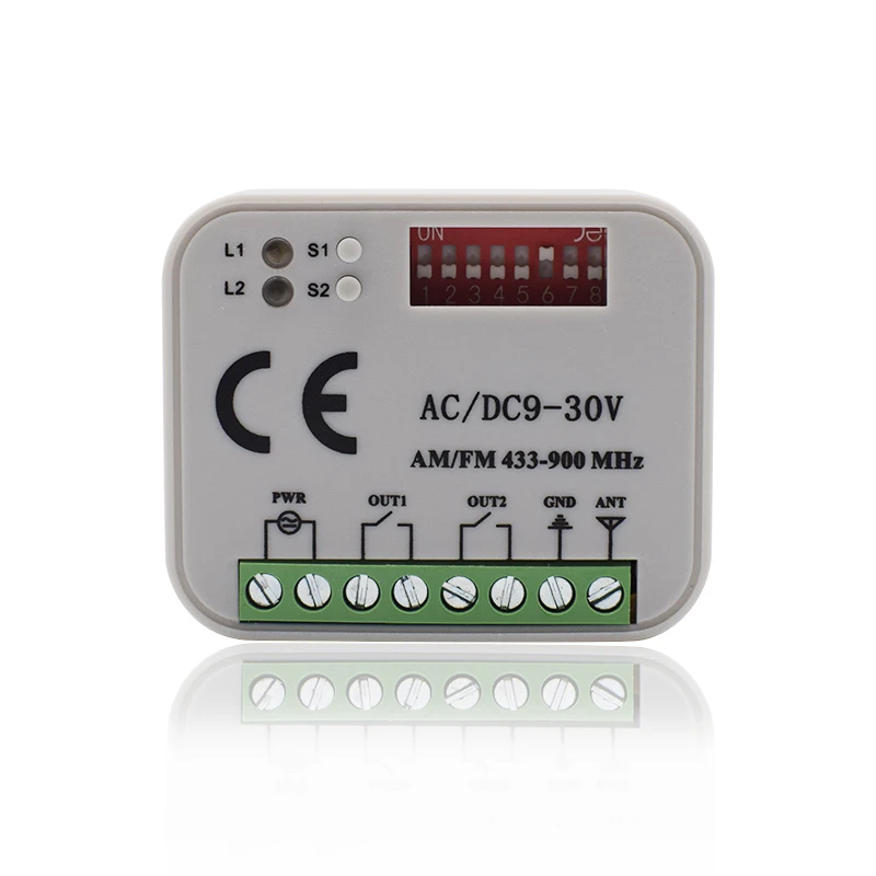 RX 멀티 300 ~ 868 MHz 차고 문짝 리시버, 2 채널 리모컨 DipSwitch 리시버 키트 