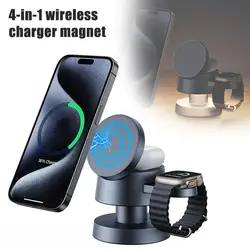 New 4 In 1 Foldable Magnetic Stand Fast Charging Station For IPhone For IWatch For AirPods/pro Wireless Charger Stand U1O8