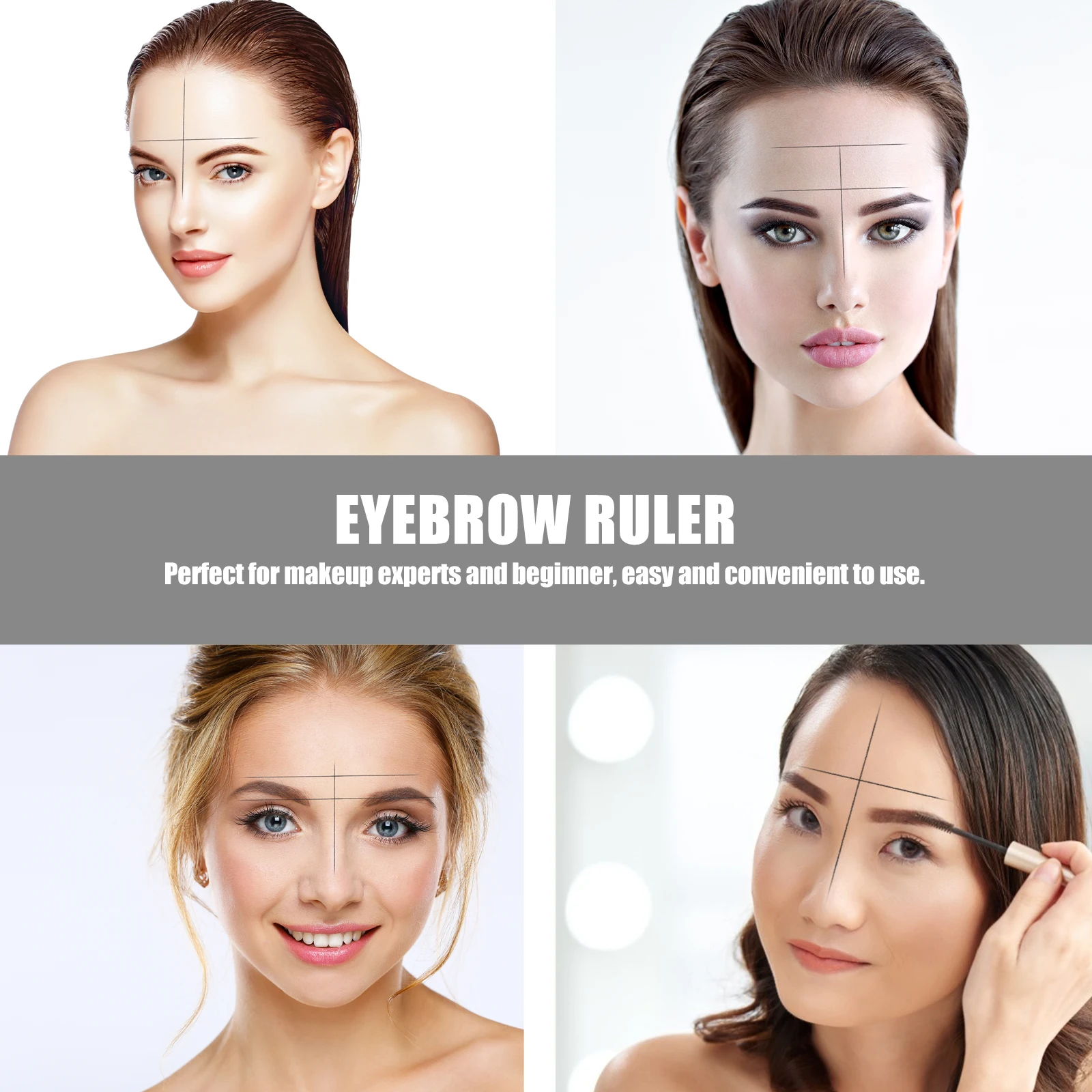 

Eyebrow Ruler Flexible Acrylic Nose Bridge Measuring Tool Symmetrical Design Eyebrow Practice R om Color Strings High Durability