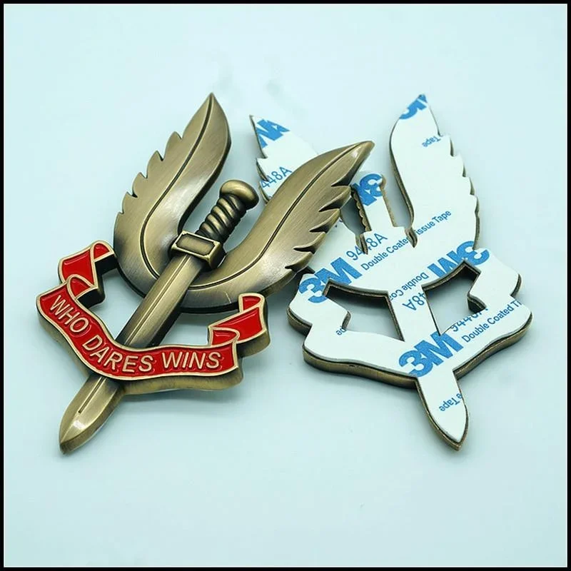 Copy Task Force Badge Chapter 3D Car Sticker Who Dares Wins Flying Wing and Sword Medal 3d Stickers