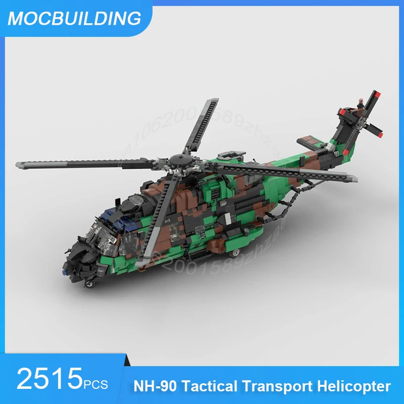 MOC Building Blocks 1/32 Scale NHIndustries NH-90 Tactical Transport Helicopter Model DIY Assemble Bricks Toys Gifts 2515PCS