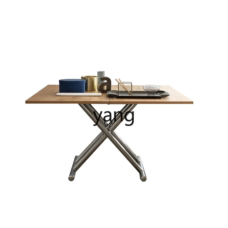 CX Small Apartment Household Minimalist Multi-Function Lifting Coffee Table Changing Dining Table Double-Use Square Dining Table