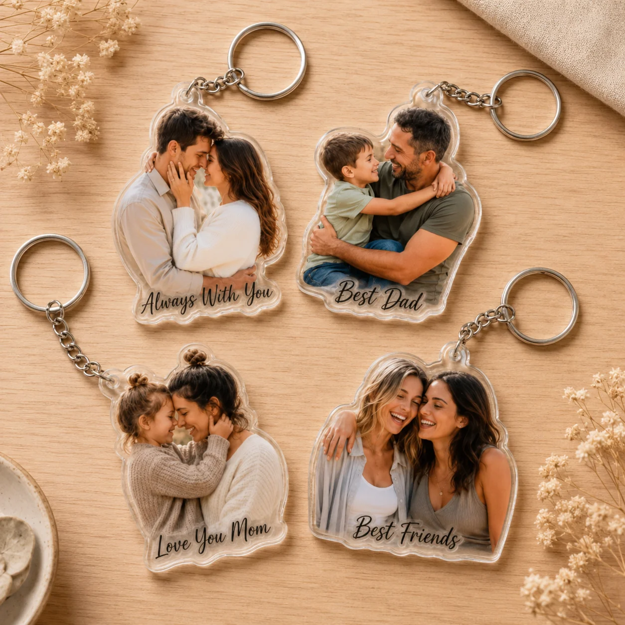 Custom Acrylic Photo Keychains Custom Printed Cartoon Photo Keychain Custom Logo Keychain Color Photo Printing on Keychain