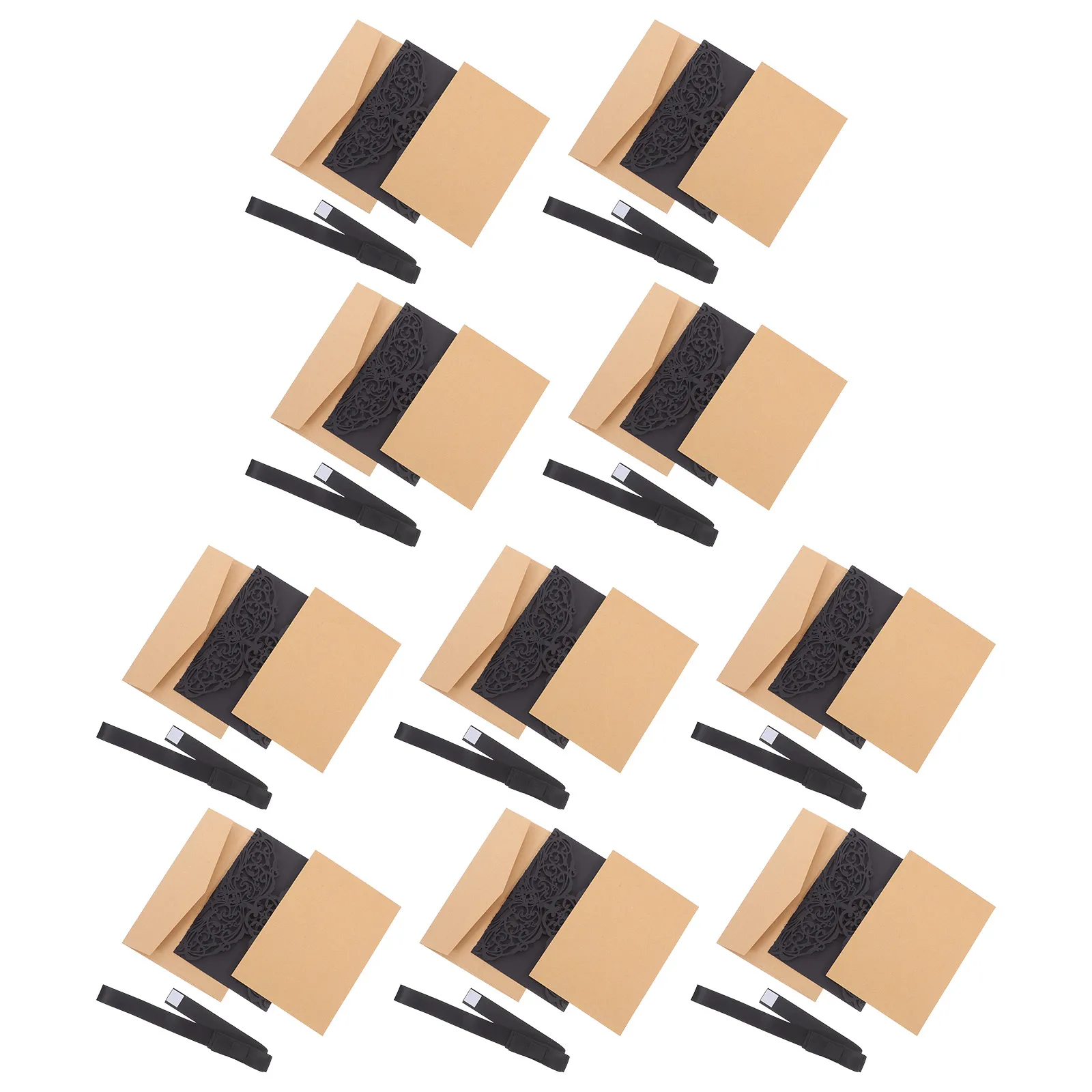 

10Pcs Modern Cards Romantic Hollow-Out Design Ideal for Wedding Party Bridal Shower Halloween Shower Invitations