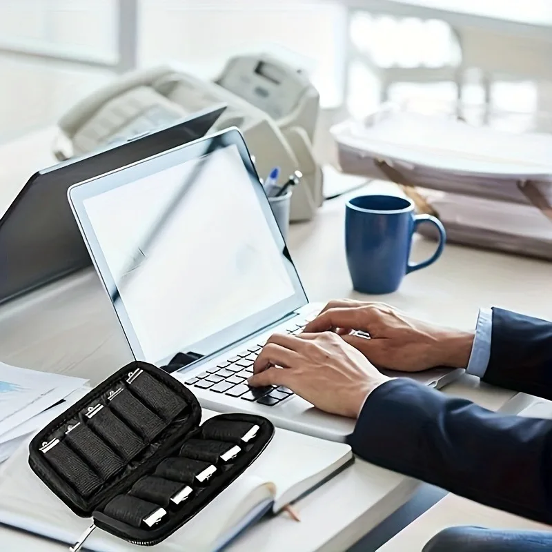 Flash Drive Case USB Holder Organizer Portable Dustrproof Accessories Storage Bag For Thumb Drive Memory Stick SD Card Cable Cas