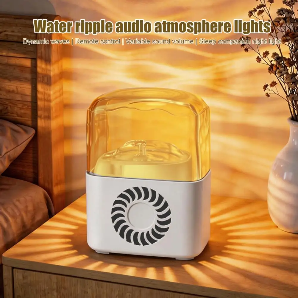 Audio Visual Healing Lamp Water Ripple Projector Light Night Light Speaker with 16 Color Led Ocean Ripple Ambient for Bedroom