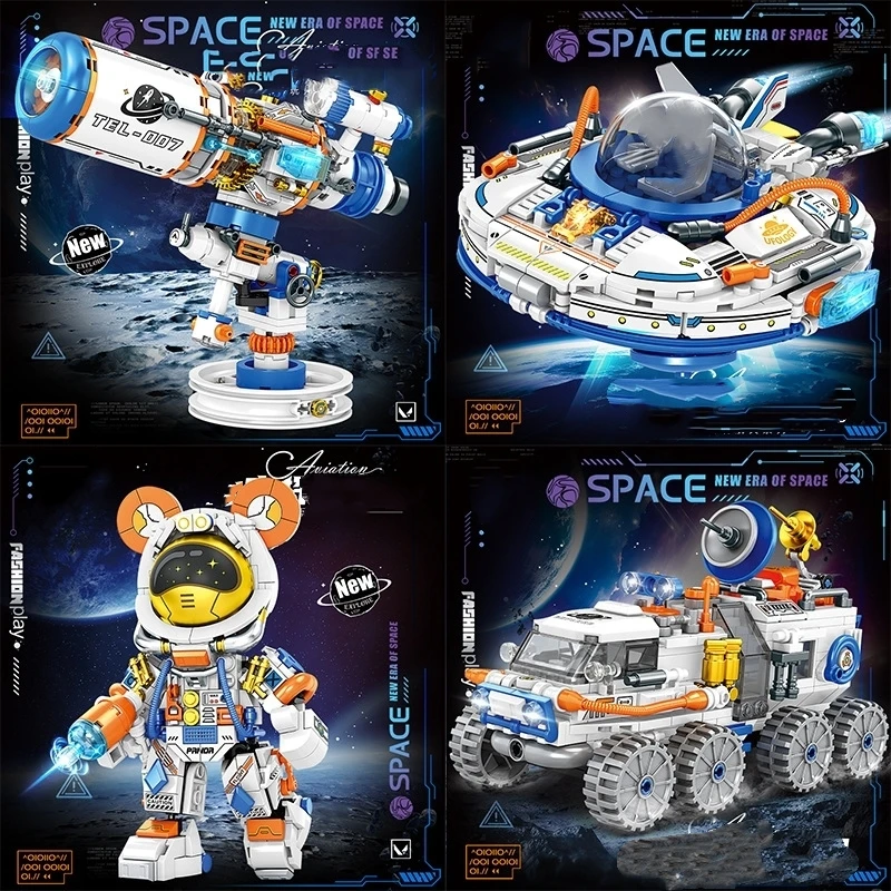 New Shuttle Satellite Rocket City Building Blocks Space Station Saturn Astronaut Figure Man Bricks Set Gift for Boys