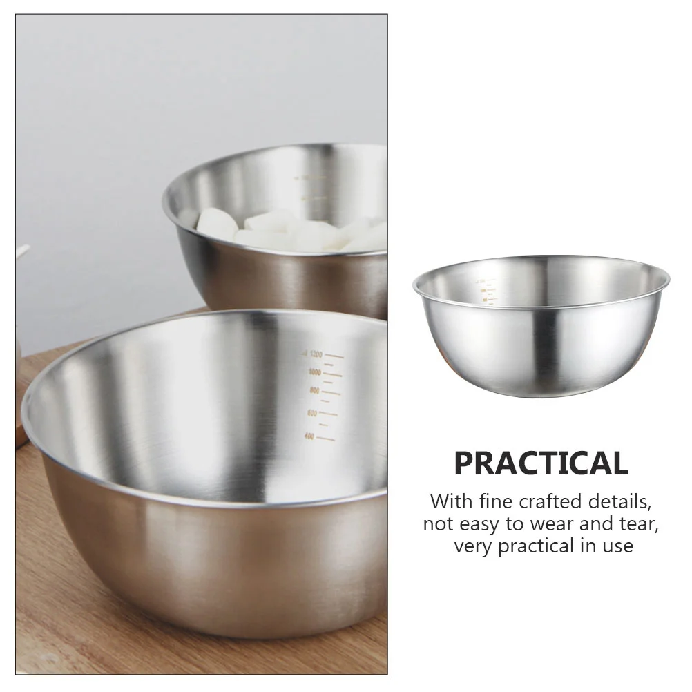 

Stainless Steel Kitchen Mixing Bowl Salad Serving Bowl Egg Mixing Soup Baking Food Organizer Food Organizer