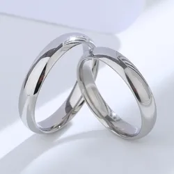 Buyee 925 Sterling Silver Couples Ring Sets Light Smooth Simple Ring Finger for Woman Man Fashion Wedding Fine Jewelry Circle