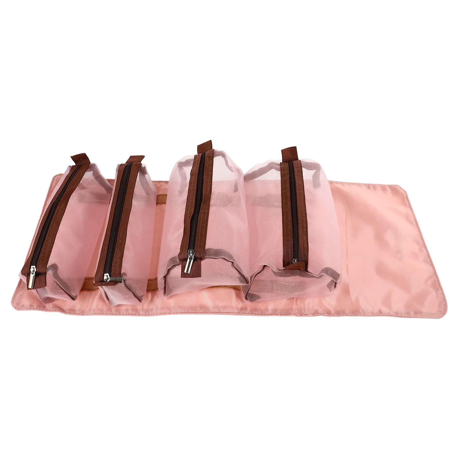 

Складная косметичка 4-в-1, 1 шт., с выдвижным отделением, портативный дорожный органайзер, легкая сумка для туалетных принадлежностей и кистей для макияжа