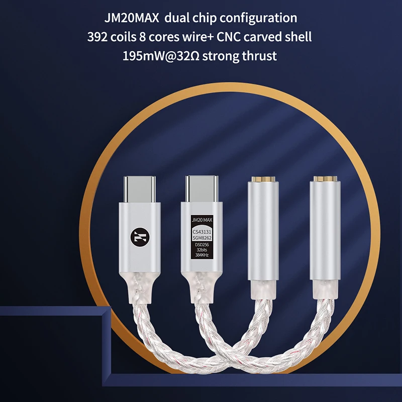 Bild 6: JCALLY JM20MAX Dual-Chip Tragbarer USB-C DAC-Verstärker-Adapter ​ Totale Ruhe mit extrem geringem Geräuschpegel