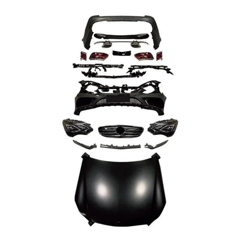 

2009-13 Комплект кузова E-Class, обновление 2015, спортивная модель E-Class, передний и задний бампер, решетка, спойлер от старого до нового