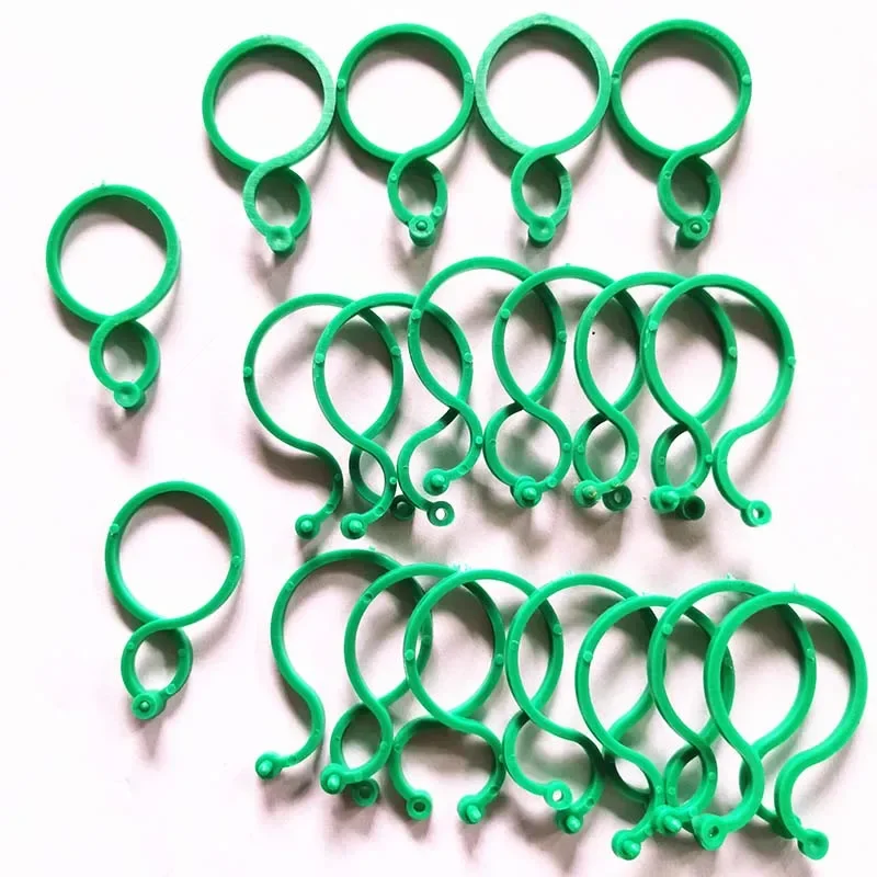 Vine Strapping Clips for Growing Plant Holder - Green Plastic Bundled Rings - Garden Stand Tool - Vine Support - Pack of 10/20/5