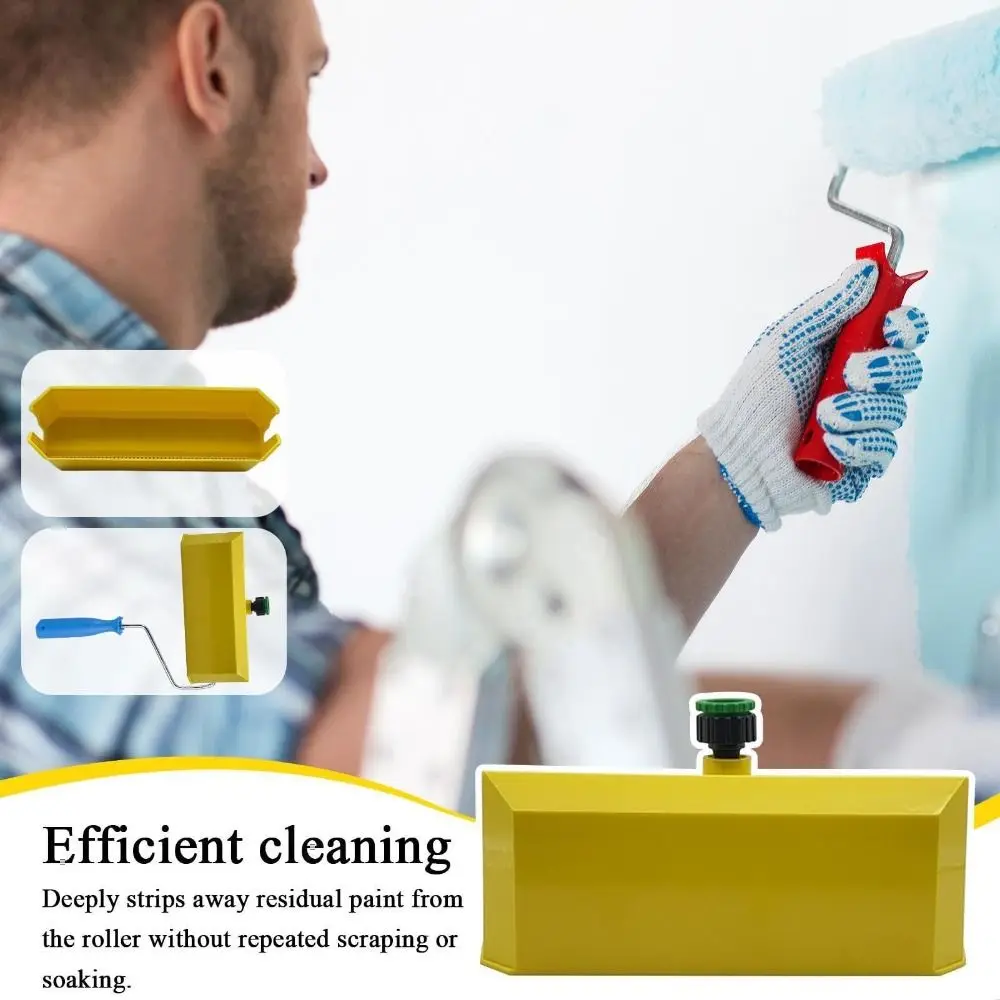 limpador-de-rolos-de-pintura-reutilizavel-ferramenta-de-manutencao-de-secagem-rapida-e-facil-de-usar-em-abs-amarelo-para-empreiteiros