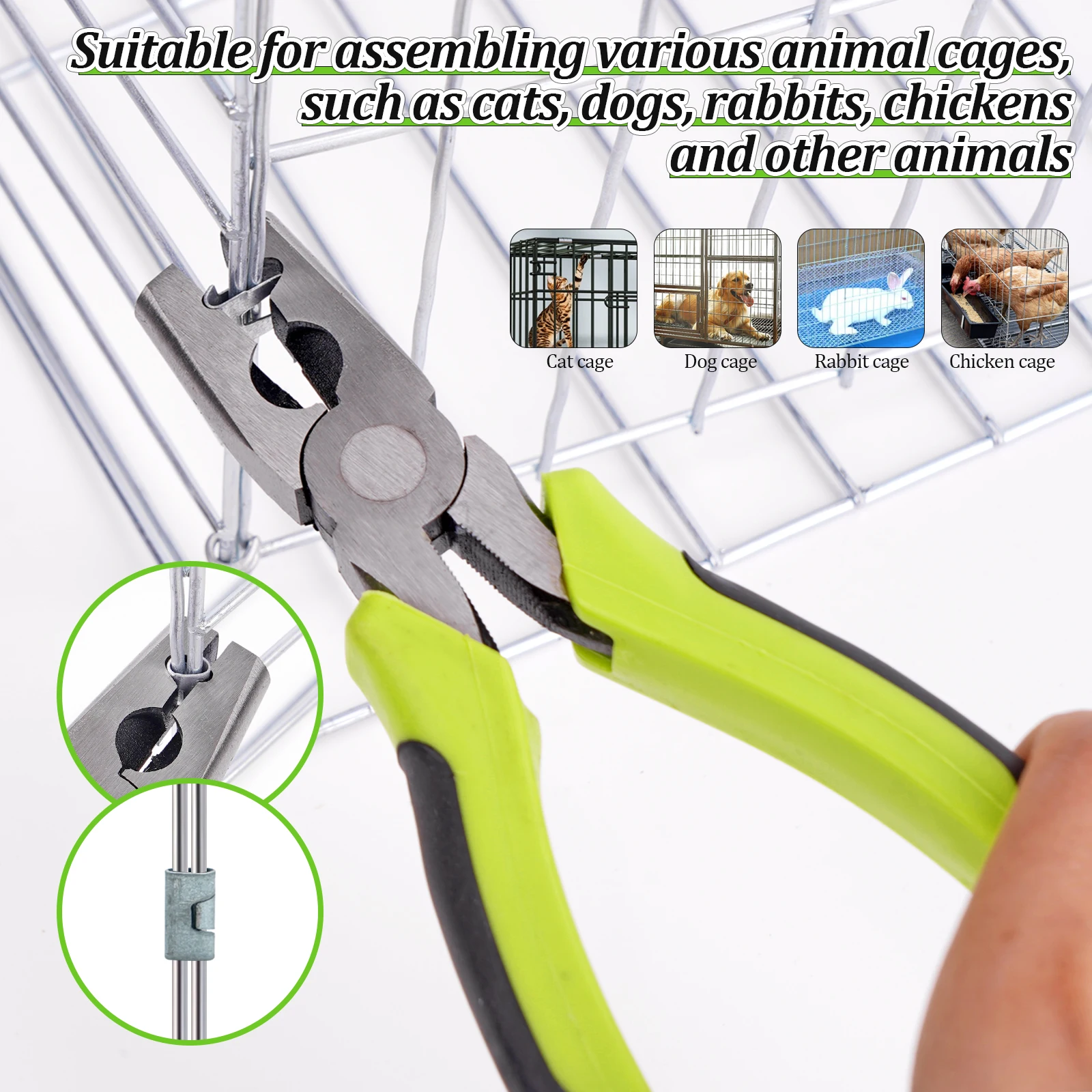 New Cage Assembly Pliers Chicken Rabbit Cat Dog Cage Fastening Accessories Buckle Nails Installation Repair Tools Cage Pliers