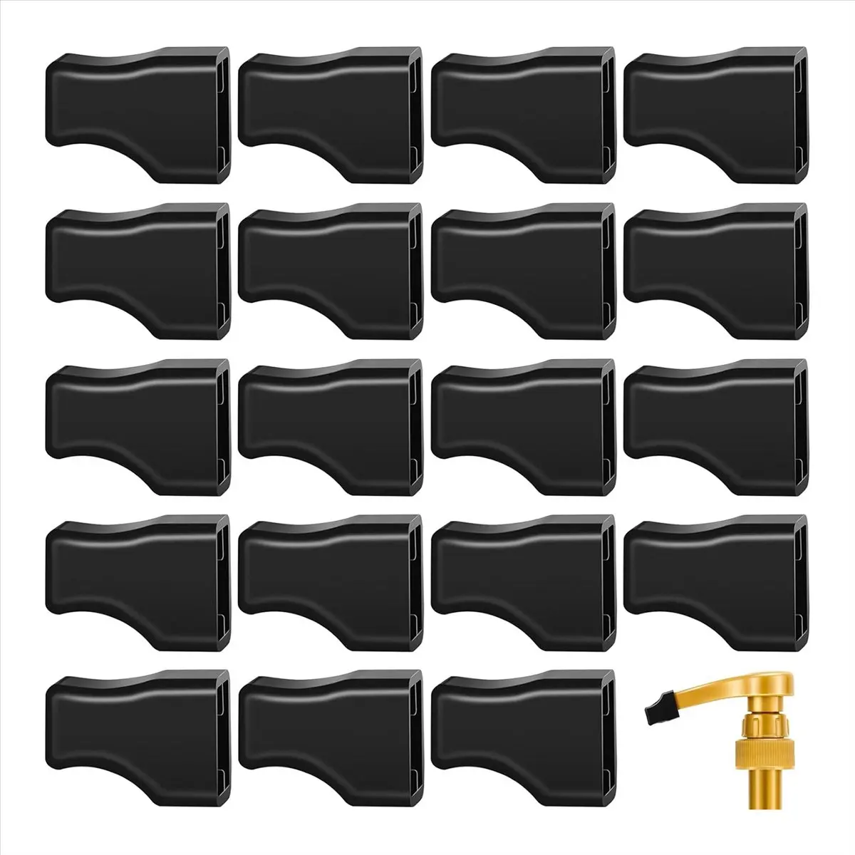 A78I 20 Pcs Coffee Syrup Pump Tip Cap Covers Pourer Cap Syrup Covers Black Caps Fits for Syrup Pump, Pour Dispenser
